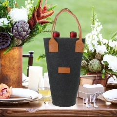 Sac de transport pour bouteille d'eau en feutre non tissé avec logo personnalisé en vrac, sac cadeau pour refroidisseur de vin pour voyage, pique-nique, plage