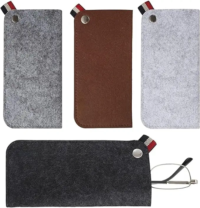 2024 hot design custom size felt soft slip pouch holder portable glasses eyeglasses storage case bags for women men