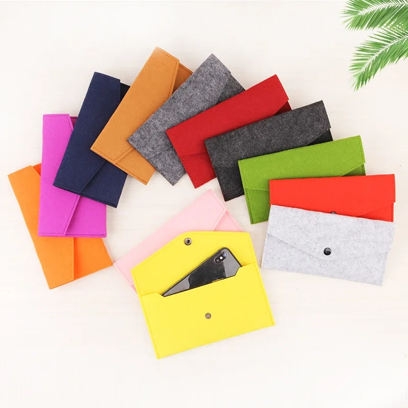Felt Cellphone Protected Protective Shockproof Sleeve Pocket Pouch Wallet Portable Manufacturer Bags and Cases for Mobile Phones