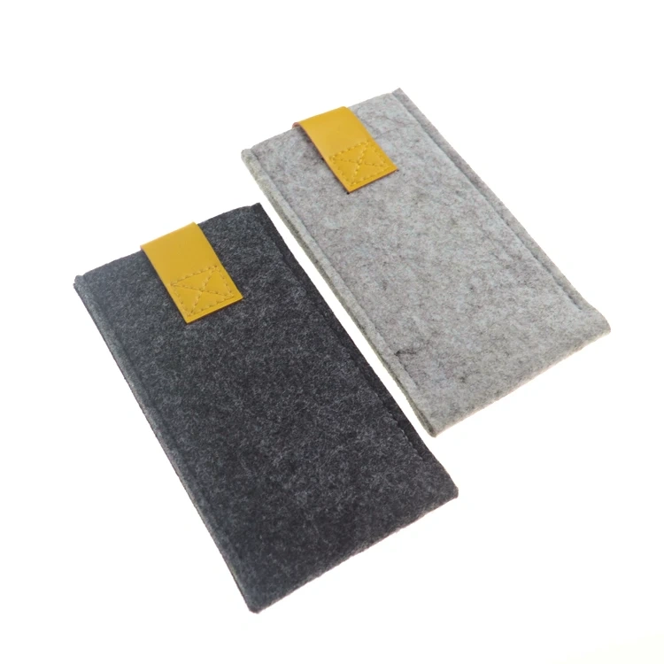 custom size color printed logo recycled RPET needle punch polyester felt lockable fabric phone pouch case belt for women and man