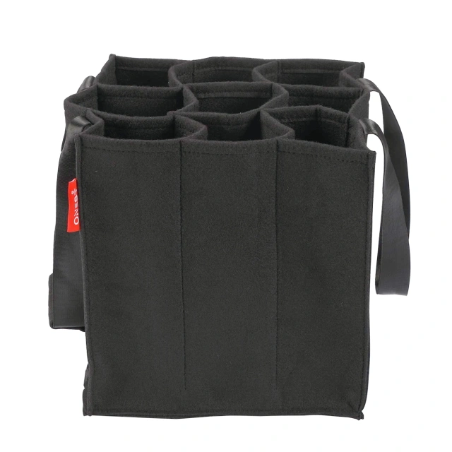 Vente en gros Oktoberfest personnalisé 27x27x27cm refroidisseur fourre-tout 6 compartiments transporteurs vin rouge sacs-cadeaux sacs en feutre gris pour bouteille d'eau