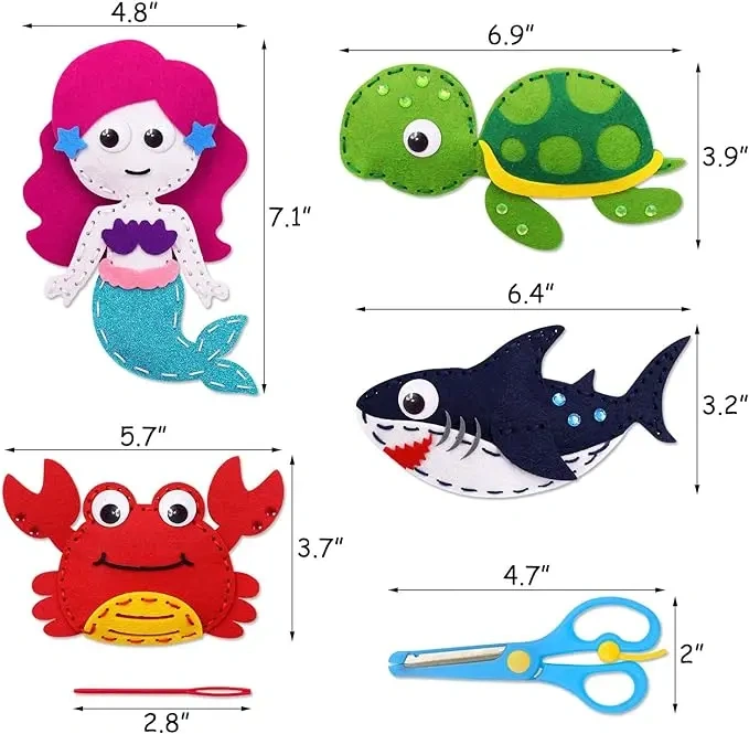 Kid Education Craft Art DIY Felt Sewing Kit S12 Sea Creature