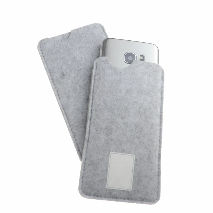 custom size color printed logo RPET needle punch polyester felt cell phone case covers for all phones wholesale promotion gift