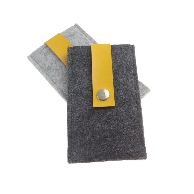 custom size color printed logo recycled RPET needle punch polyester felt lockable fabric phone pouch case belt for women and man