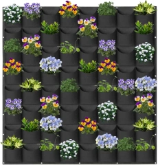 Túi trồng cây thảo mộc treo tường thẳng đứng 64 túi tùy chỉnh mới năm 2024 làm xanh hộp đựng hoa nhân tạo