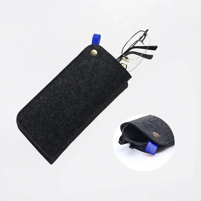 2024 new product gray pink soft custom felt fabric slip eyeglass cases portable travel glasses pouch for men women
