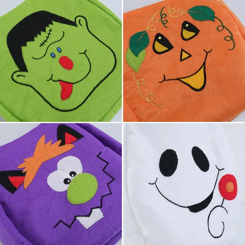 Custom Logo 2024 Trick or Treat Felt Halloween Candy Bag