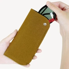 2024 modern high quality logo fair trade ethically handmade felt glasses case sublimation protective eyeglass cover