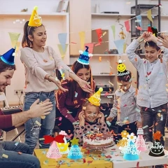 Chapeau cône en feutre personnalisé réutilisable pour cadeau d'anniversaire de bébé mignon
