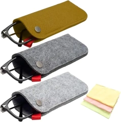 vente en gros personnalisé rpet recyclé multifonction en feutre de laine mérinos pochette maquillage stylo lunettes lunettes étui à lunettes de soleil