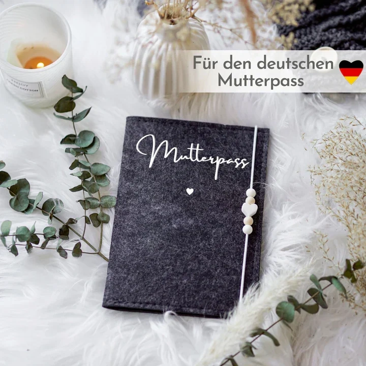 Highly recommend German Austria maternity mami black felt baby passport cover case with enough space for mother souvenir gift