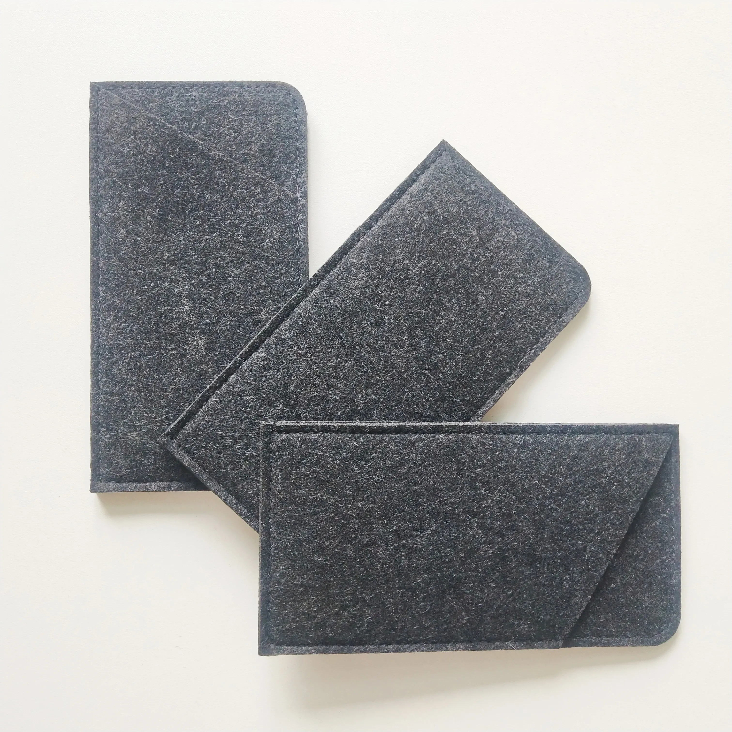 wholesale custom felt pocket 2mm 3 layers carrying out felt bag eyeglassed phone case cover Capsule case