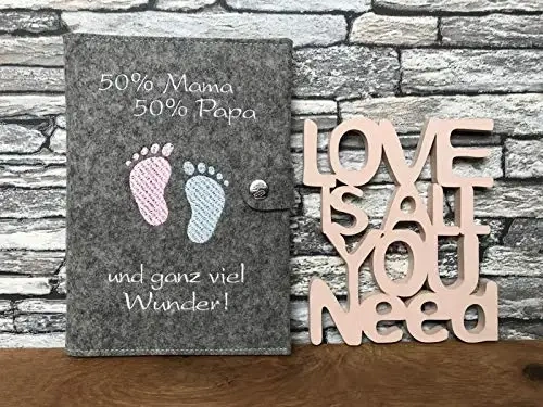 Custom Embroider Logo Footprint Felt Mutterpass Cover Bag