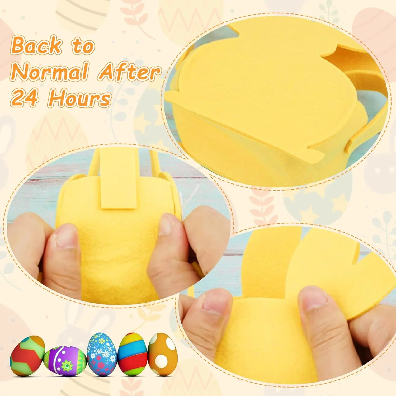 BSCI low MOQ Wholesale Easter decoration kids party novelties felt Easter chick candy gift bags buckets bunny Easter baskets