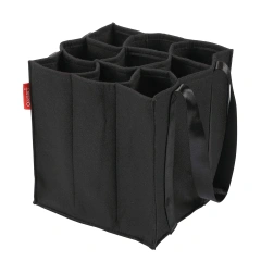 Vente en gros Oktoberfest personnalisé 27x27x27cm refroidisseur fourre-tout 6 compartiments transporteurs vin rouge sacs-cadeaux sacs en feutre gris pour bouteille d'eau