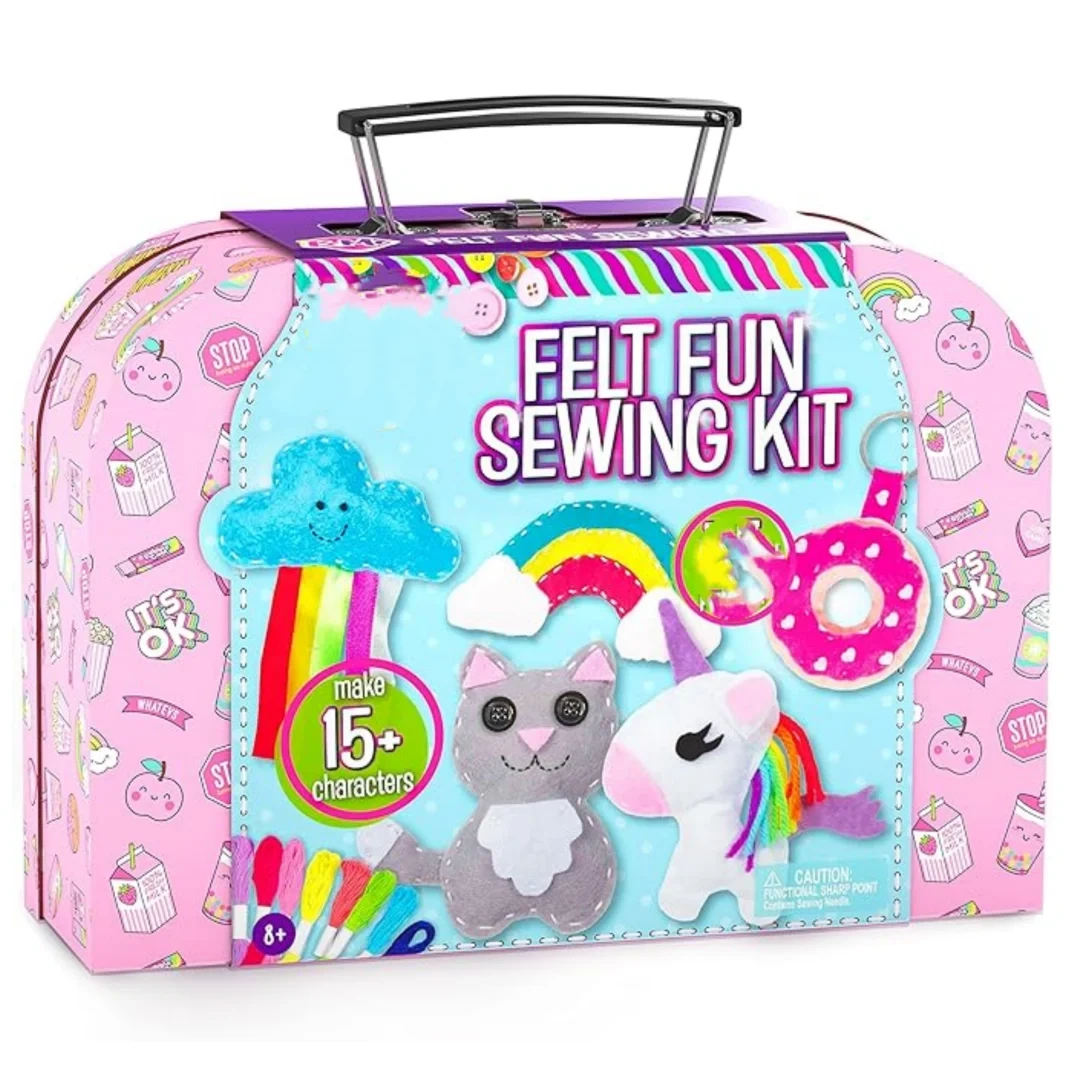 DIY Craft Toy Felt Sewing Kit Belt Box S5 Unicorn Rainbow