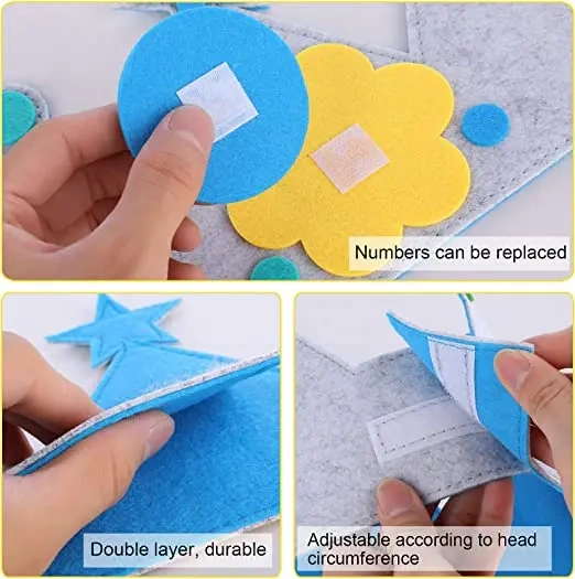 Decoração de aniversário de coroa de feltro fofa e reutilizável personalizada para bebês
