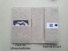 Bolsa de feltro para maternidade premium barata e barata com cordão elástico em forma de coração de madeira para impressão por sublimação personalizada