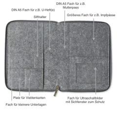 Capa de feltro com logotipo personalizado Progift Mutterpasshülle Schutzhülle