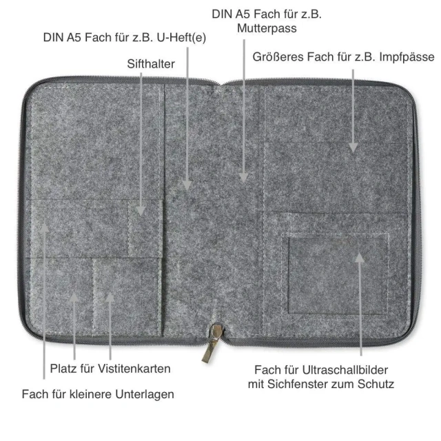 Capa de feltro com logotipo personalizado Progift Mutterpasshülle Schutzhülle