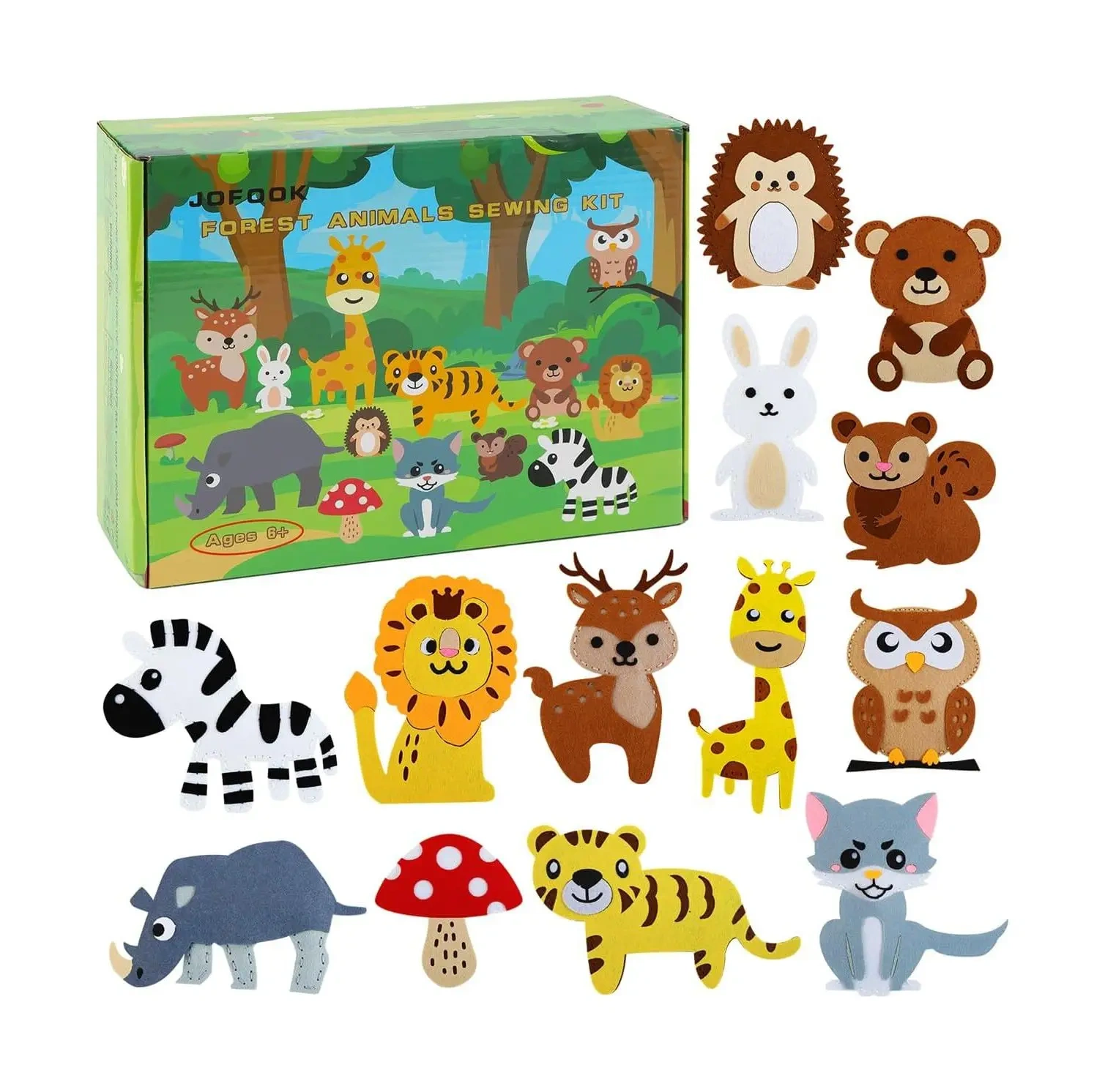 Kids Fun Education Toy Craft Forest Animals DIY Felt Sew Kit