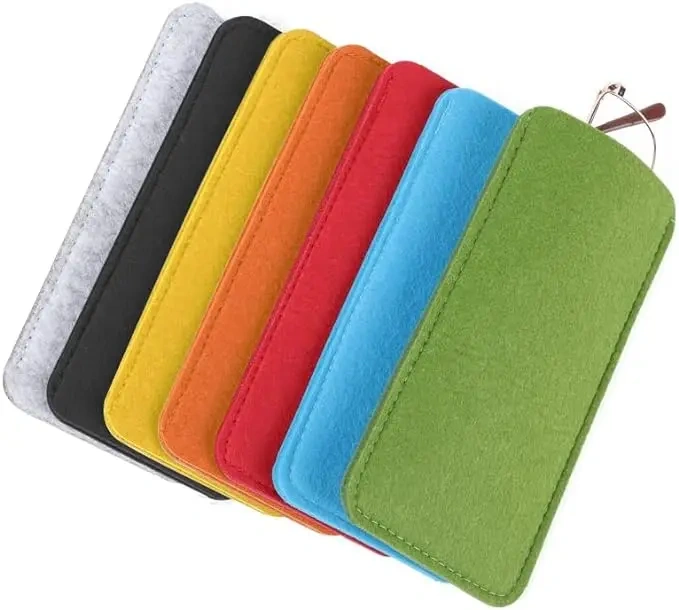 in stock cheap various colors soft felt eyeglasses bag portable glasses storage pouch case sunglasses holder