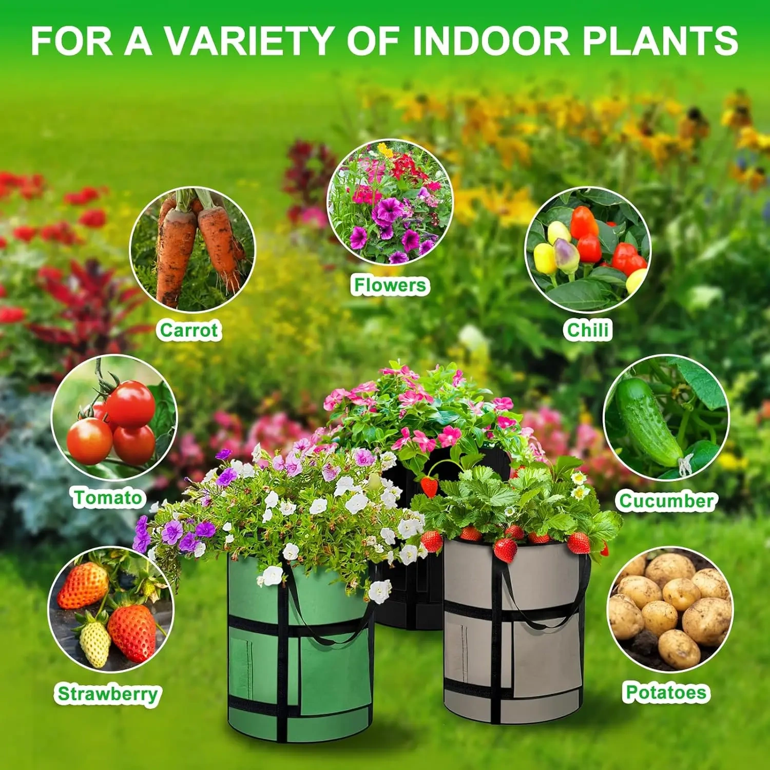 cheap bulk buy thickened nonwoven fabric harvest window green clear vegetable storage container garden growing bag plant pot
