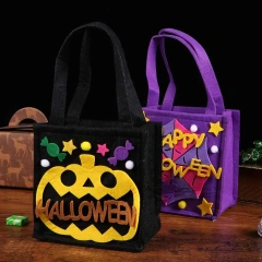 حقيبة حلوى الهالوين المصنوعة من اللباد للأطفال 2024 لتزيين الهالوين