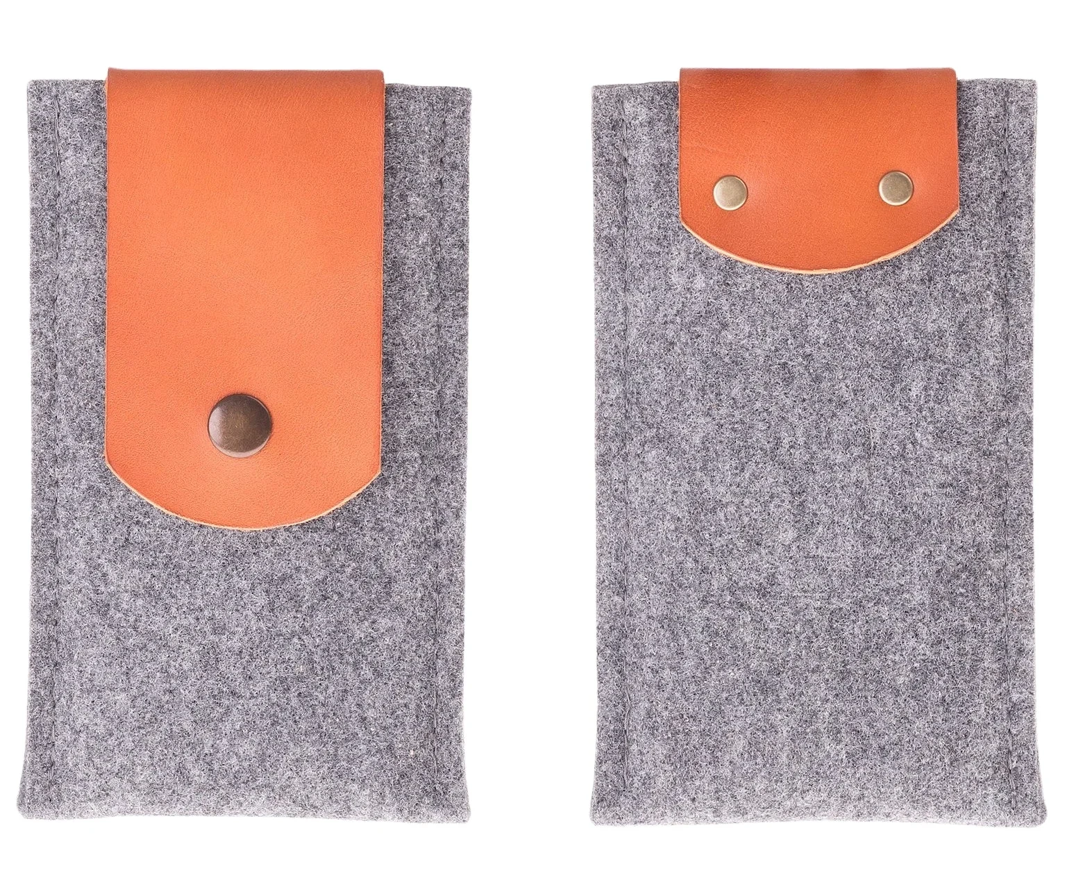 custom size color printed logo recycled RPET needle punch polyester felt leather cell phone pouch for men women kids
