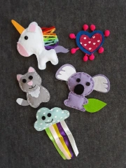 مجموعة أدوات خياطة من اللباد للعبة DIY، صندوق حزام S5، يونيكورن، قوس قزح