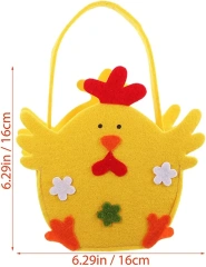 Paniers de Pâques en feutre de petit poulet écologique avec logo personnalisé mignon en gros, sac cadeau de bonbons pour les fêtes de festival des enfants