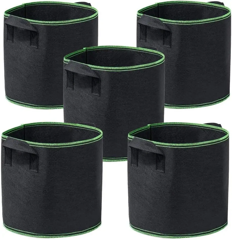 cheap bulk buy fashion heavy duty container thickened nonwoven fabric garden grow bags plant leaf soil pots with handles
