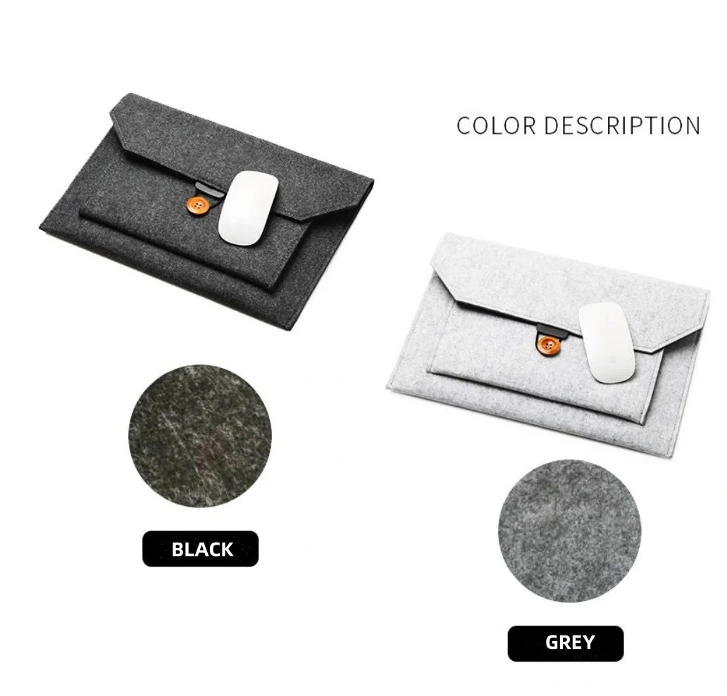 Customized Felt Protective Laptop Case Computer Bag Grey Multifunctional Office Computer Case Laptop Bag