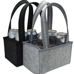 xu hướng quảng châu thủ công xách tay du lịch tạp hóa tùy chỉnh chất lượng cao 6 gói rượu bia chai đựng chai, túi tote nỉ