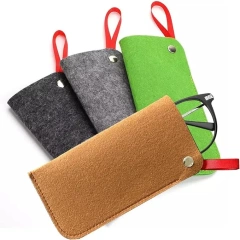 Étui à lunettes de soleil en tissu feutré personnalisé à bas prix, sac d'emballage de montre portable à glissement souple, pochette à lunettes