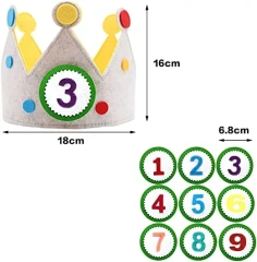 Regalo personalizado lindo para niños, tela de fieltro, decoración para bebés, sombrero de cumpleaños