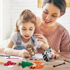 مجموعة أدوات الخياطة المصنوعة يدويًا من اللباد للأطفال S12 حيوانات الغابة