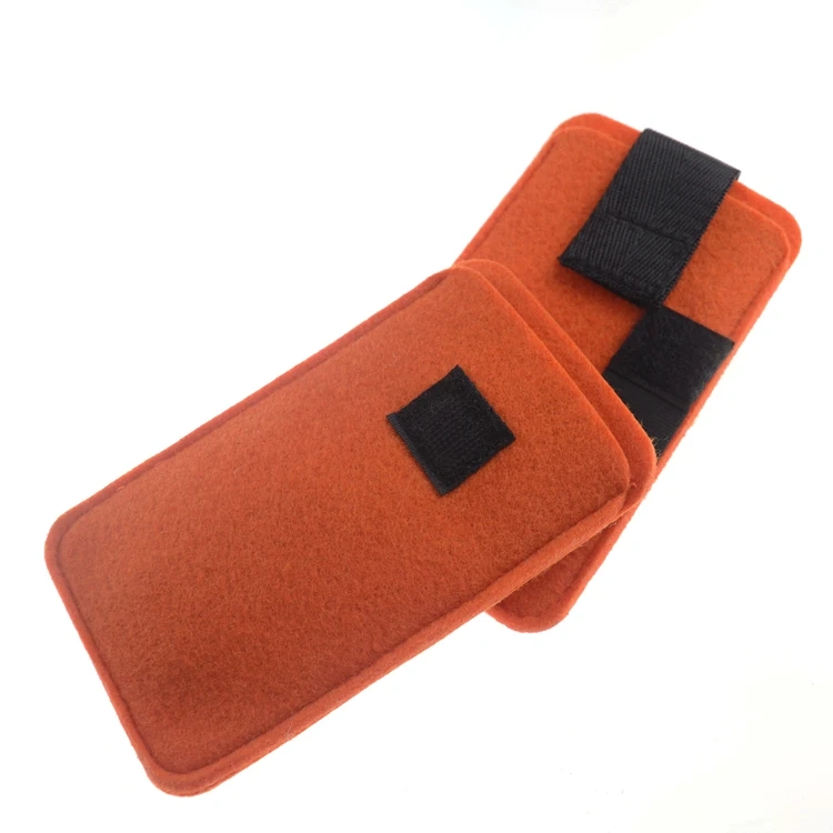 custom size color printed logo RPET needle punch polyester felt leather fancy ladies cell phone pouch case for men women kids