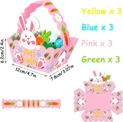 CPC échantillon gratuit en gros nouveau personnalisé sublimation poussin vache bonbons lapin feutre cadeau sac paniers de Pâques pour enfants