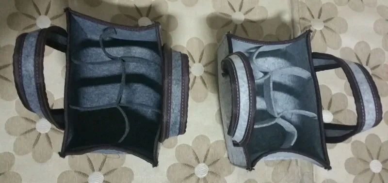 wholesale custom 24x16x16cm cooler can tote 6 carriers red wine bags non woven felt water beer bottle bags for Oktoberfest