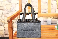 customized eco friendly carrying felt six pack beer wine gift bag water drink bottle sleeve carrier