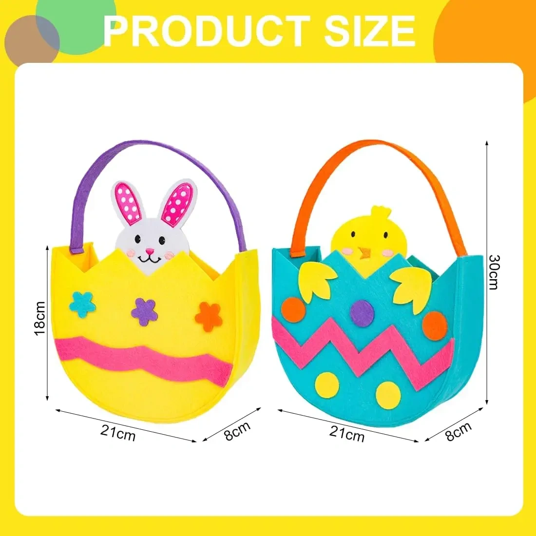 free sample wholesale Easter decoration party novelties egg hunt baskets felt Easter bunny candy gift bags for kids