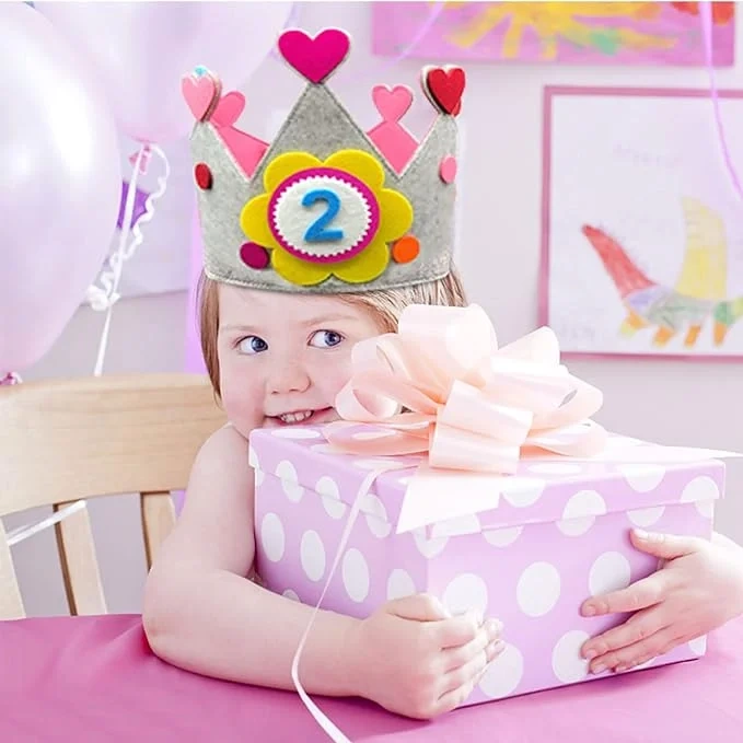 Custom Cute Baby Gift Fabric Felt Kids Birthday Crown