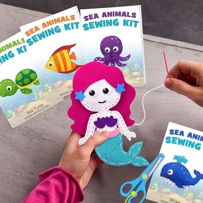 Kid Education Craft Art DIY Felt Sewing Kit S12 Sea Creature