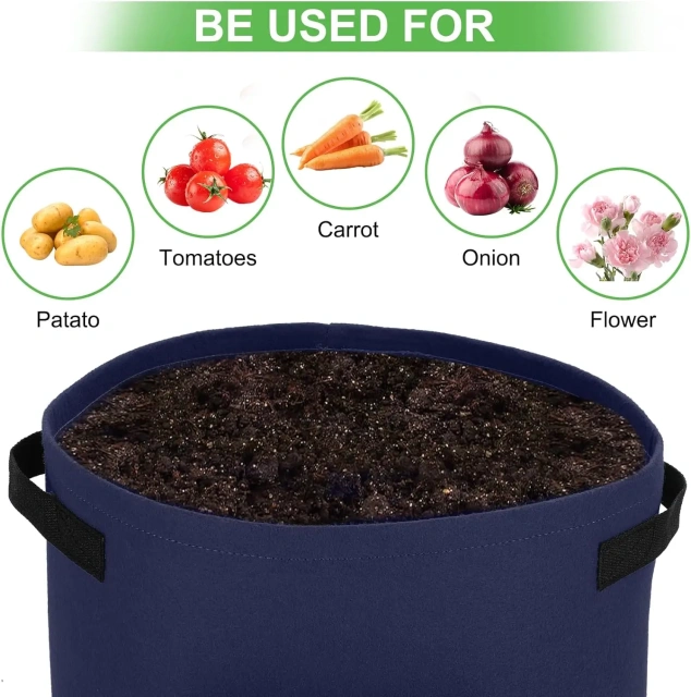 mua sỉ giá rẻ thùng trồng cây trong vườn 10 gallon tùy chỉnh túi trồng cây bằng vải không dệt dày có tay cầm và cửa sổ thu hoạch