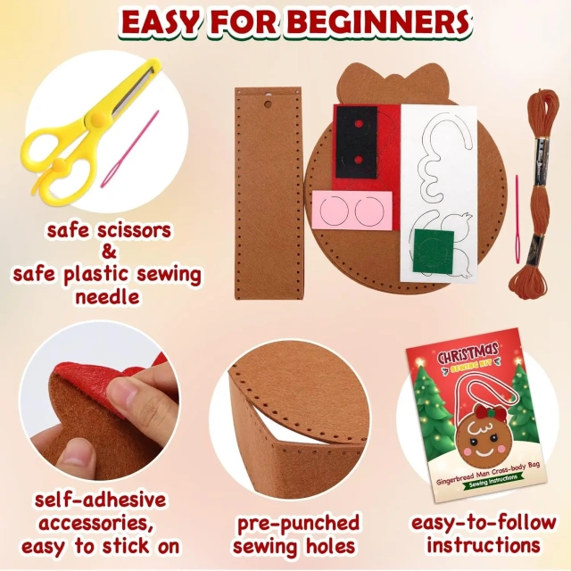 حقيبة هدايا عيد الميلاد المصنوعة من اللباد المزخرفة للأطفال حسب الطلب 2025