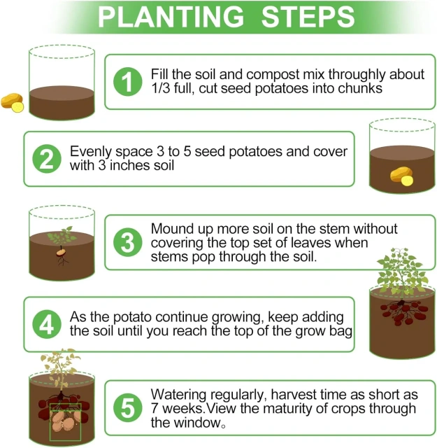 mua sỉ giá rẻ thùng trồng cây trong vườn 10 gallon tùy chỉnh túi trồng cây bằng vải không dệt dày có tay cầm và cửa sổ thu hoạch