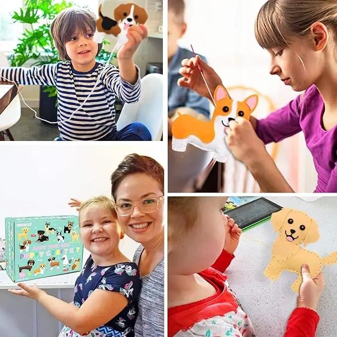 Custom Kids DIY Craft Soft Toy Felt Sewing Kit S12 Dog Puppy