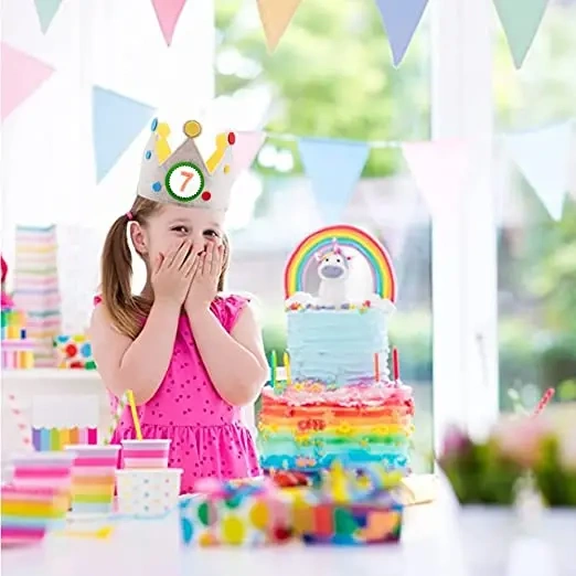 Regalo personalizado lindo para niños, tela de fieltro, decoración para bebés, sombrero de cumpleaños