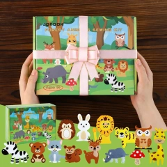 مجموعة ألعاب تعليمية ممتعة للأطفال مصنوعة يدويًا من حيوانات الغابة مصنوعة من اللباد